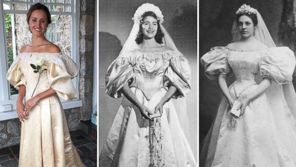 هذه العروس هي المرأة ال 11 من عائلتها التي ترتدي نفس الفستان الذي يعود عمره إلى 120 سنة!